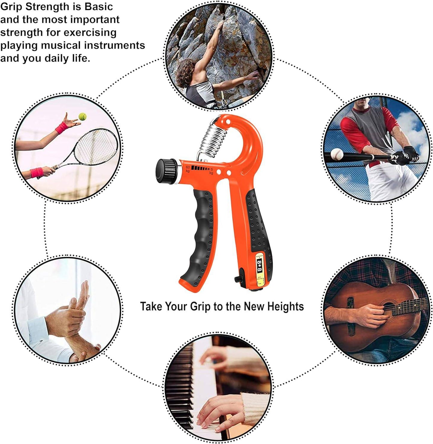 SKY LAND Grip Strength Trainer, Forearm Strengthener, With build in counter, EM-9364 - COOLBABY