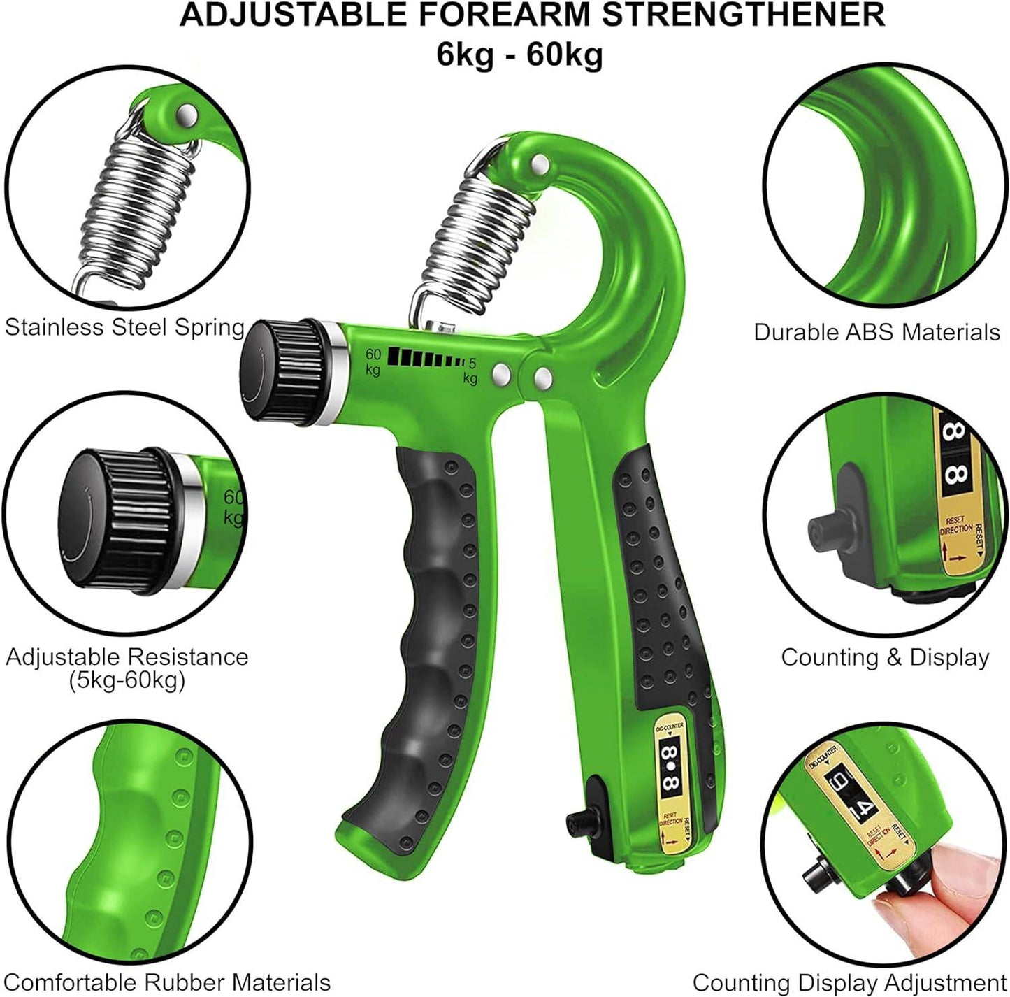 SKY LAND Grip Strength Trainer, Forearm Strengthener, With build in counter, EM-9364 - COOLBABY