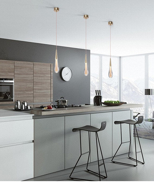 Pendant Light Single LED Teardrop - French Gold - COOLBABY