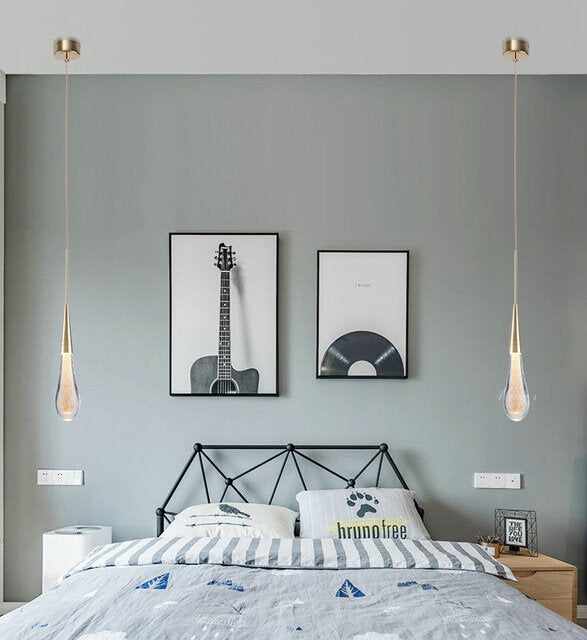 Pendant Light Single LED Teardrop - French Gold - COOLBABY