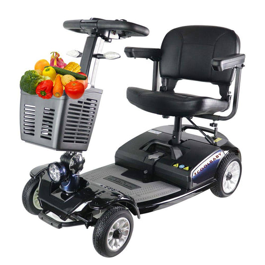 COOLBABY S-01 Portable Electric Wheelchair Scooter for Seniors with Openable Handrail - COOL BABY