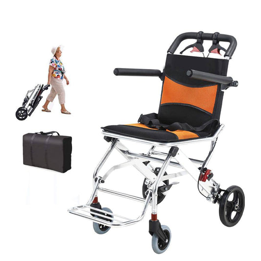Coolbaby SSZ-LY07 Ultra-Light Aircraft Travel Wheelchair with Storage Bag for Elderly and Disabled Mobility - COOL BABY