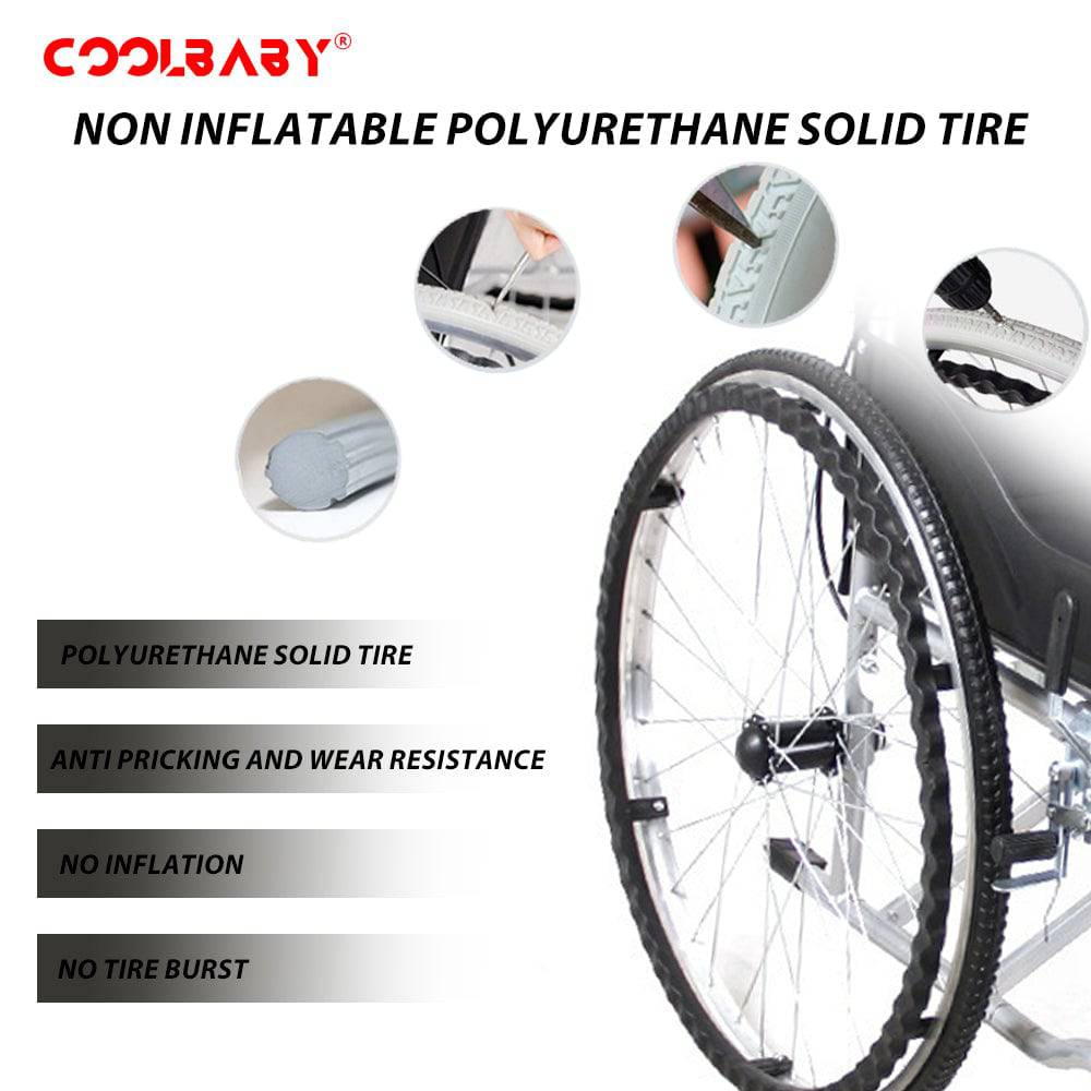 COOLBABY QBLY01: Lightweight Foldable Wheelchair for Elderly with Adjustable Seat Cushion - Enhanced Medline Experience! - COOL BABY