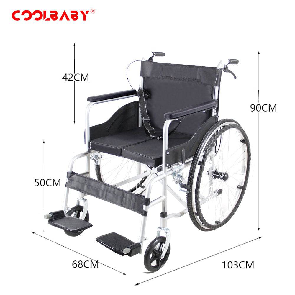 COOLBABY QBLY01: Lightweight Foldable Wheelchair for Elderly with Adjustable Seat Cushion - Enhanced Medline Experience! - COOL BABY