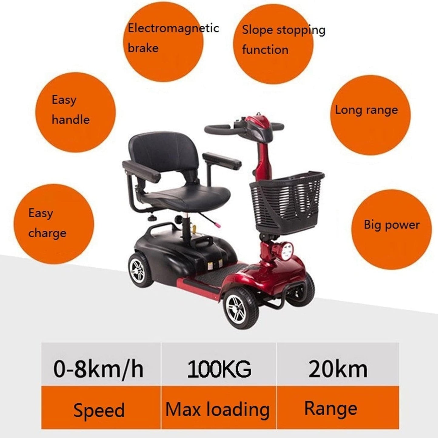 COOLBABY X-01-AC 4 Wheel Electric Folding Mobility Scooter - COOL BABY