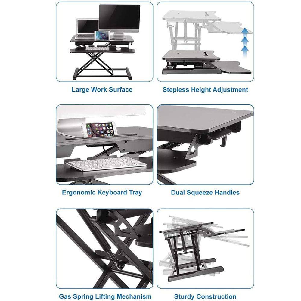 COOLBABY Standing Desk Converter-32-inch Height Adjustable,Removable Desk Workbench,Hydraulic Spring Assist - COOL BABY