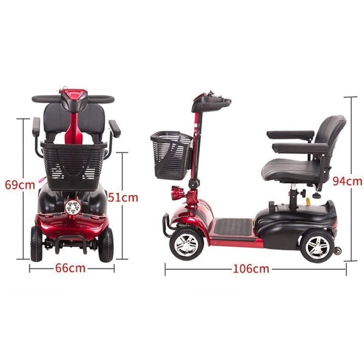 COOLBABY X-01-AC 4 Wheel Electric Folding Mobility Scooter - COOL BABY