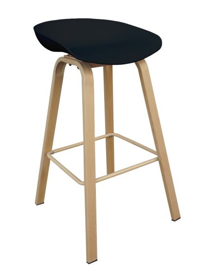 Ultimate Eames Style Seat Height Bar Stool - Black - COOLBABY