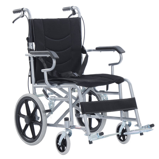 COOLBABY QBLY02: Foldable Lightweight Wheelchair for Elderly and Disabled with Handbrakes - Enhanced Mobility! - COOLBABY