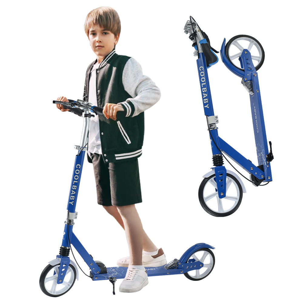 COOLBABY Adult Foldable Scooter 200MM Big Wheels,Aluminum alloy scooter，Up To 150kg，8-12km/h - COOLBABY