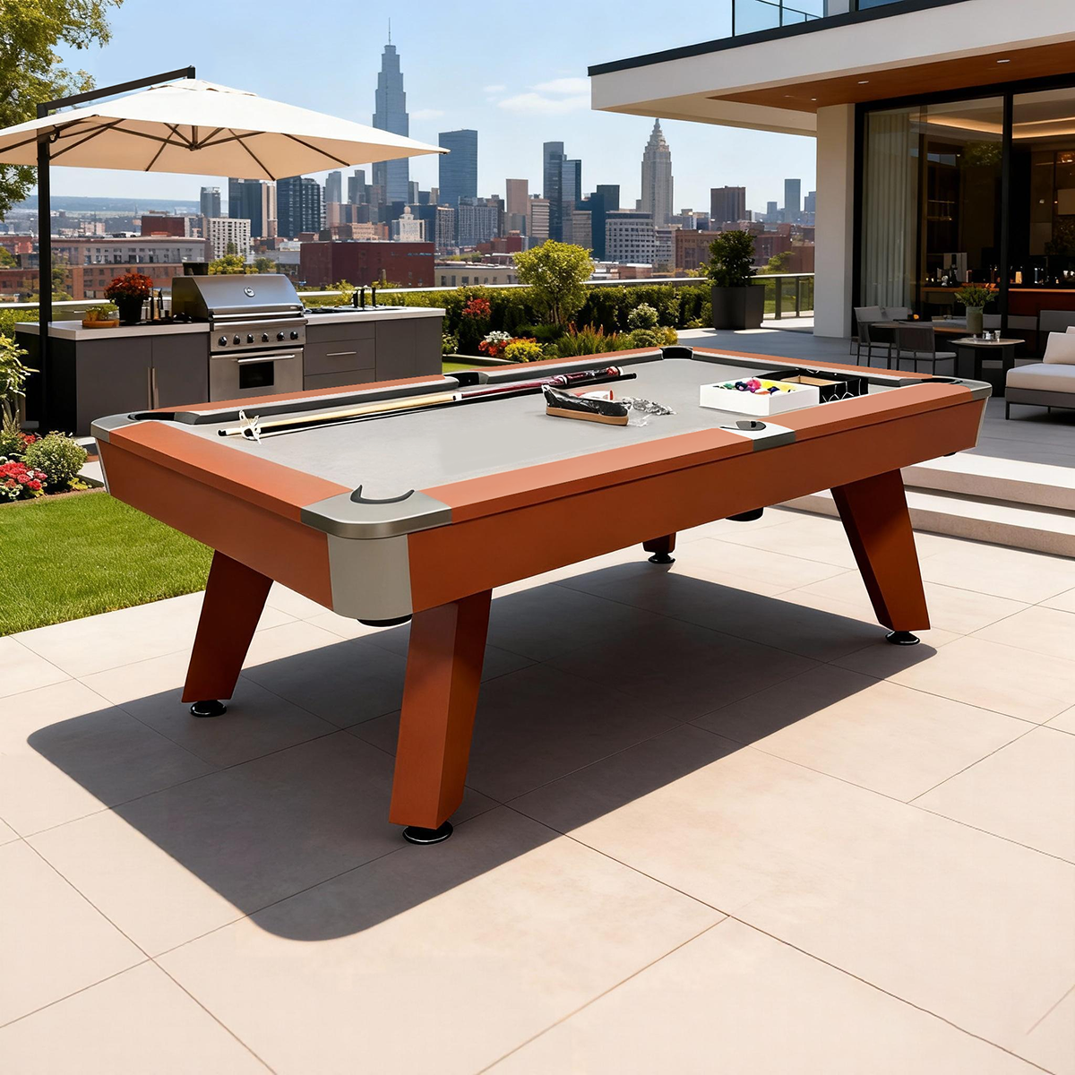 Waterproof Stone Slate Professional Pool Table Billiard  Tables 7 Ft  Classic Design Perfect for Family, Home, Dining, or Living Room