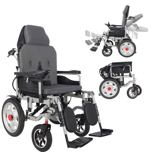 300lbs Electric Wheelchair for Adults, Motorized Full-lying Wheelchair with 20.47" Wide Cushion, 15 Miles Long Travel Range, All Terrain Motorized Wheelchair for Seniors Portable