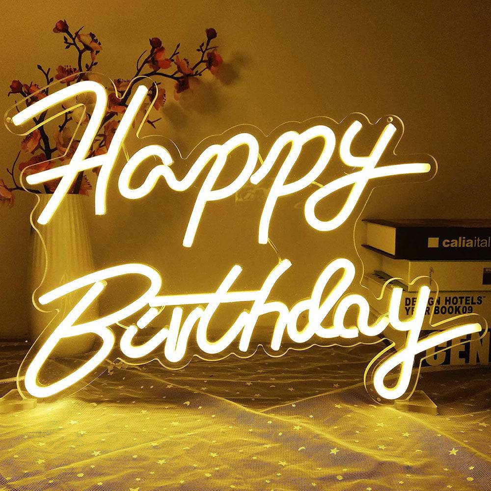 COOLBABY WQSJ007 LED Happy Birthday Neon Sign