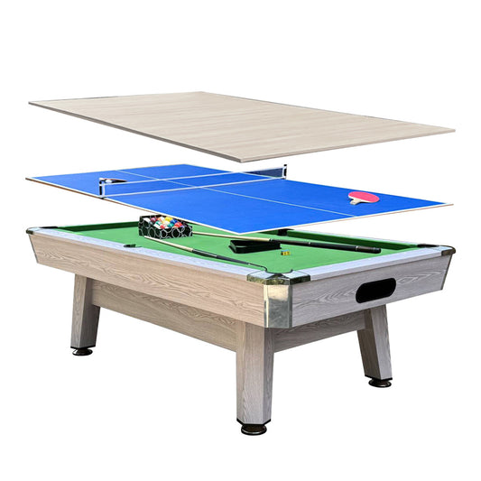 8 FT Pool Tables Billiards for Indoor Home Use, Billiards/Table Tennis/Dining Table Multi-functional 3 in 1, High Density Board Billiard Table