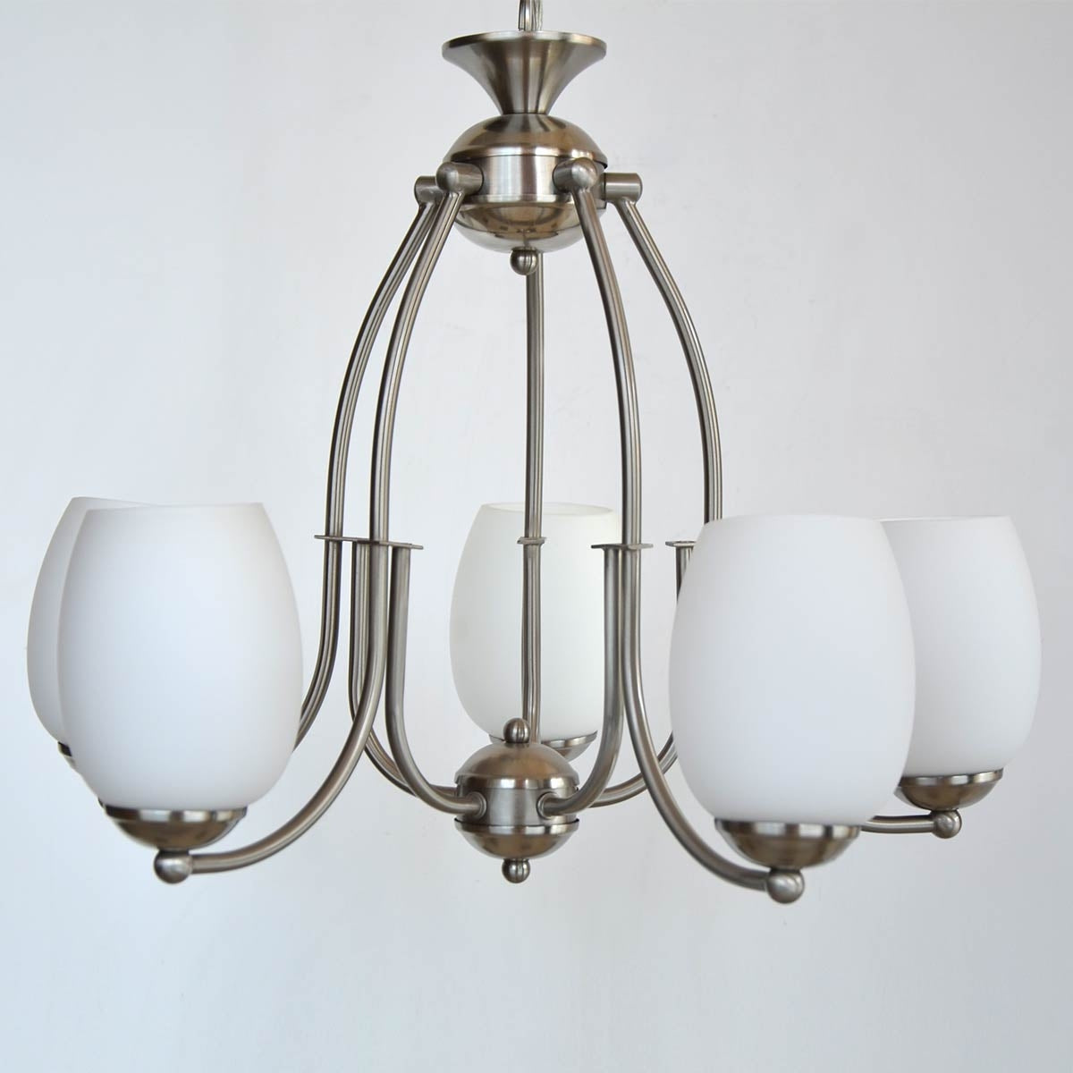 Up light Chandelier 5 Arms - Satin Nickle