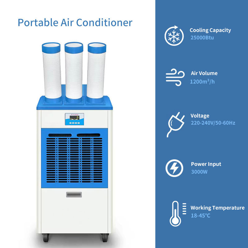 Industrial Strength 25000BTU Portable Industrial Commercial Air Conditioner Portable Air Conditioner Spot Air Conditioner