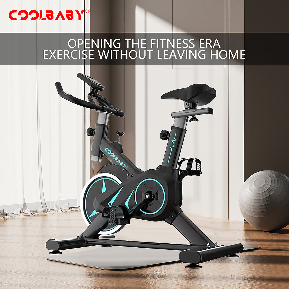 COOLBABY Indoor Cycling Bike - Magnetic Resistance, with Phone Holder, Heart Rate Monitor, Exercise Bike Cycle Stationary Bikes - COOLBABY