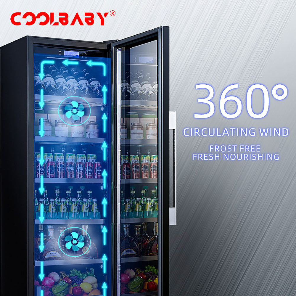 COOLBABY LZM-JG08/LZM-JG10(Double Temperature)Double Spell Wine Cabinet Ice Bar,Wine Cigar Tea Leaf Drinks Fruit Refrigerated Preservation