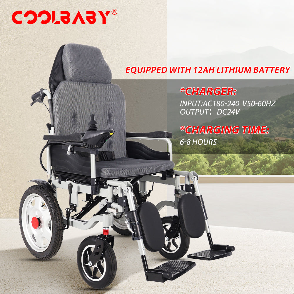 300lbs Electric Wheelchair for Adults, Motorized Full-lying Wheelchair with 20.47" Wide Cushion, 15 Miles Long Travel Range, All Terrain Motorized Wheelchair for Seniors Portable