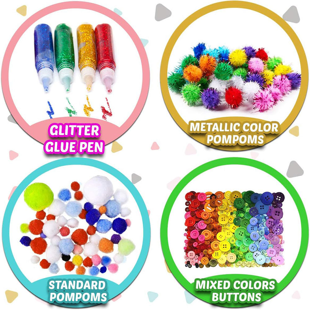 COOLBABY ZRW-GYWJ Arts and Crafts Supplies for Kids - Craft Kits for Kids Age 4-8 with Construction Paper & Craft Tools, Girls Toys, DIY School Craft Project - COOL BABY