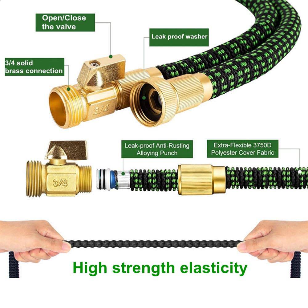 COOLBABY Expandable Garden Hose with 10 Function Nozzle,Leakproof Retractable Garden hose - COOL BABY
