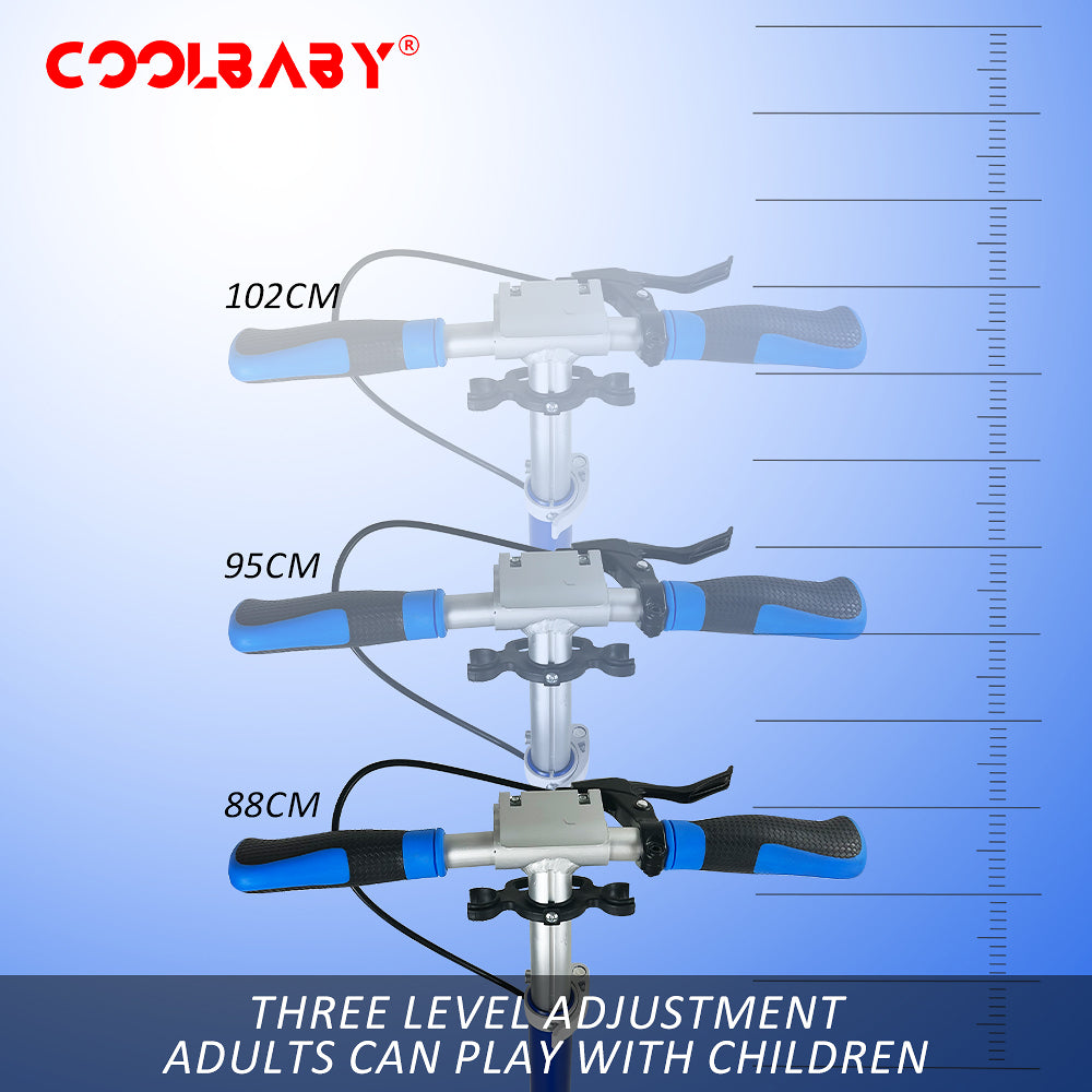 COOLBABY Adult Foldable Scooter 200MM Big Wheels,Aluminum alloy scooter，Up To 150kg，8-12km/h - COOLBABY