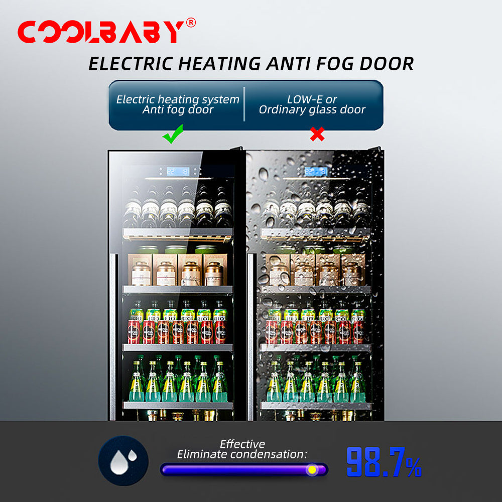 COOLBABY LZM-JG08/LZM-JG10(Double Temperature)Double Spell Wine Cabinet Ice Bar,Wine Cigar Tea Leaf Drinks Fruit Refrigerated Preservation