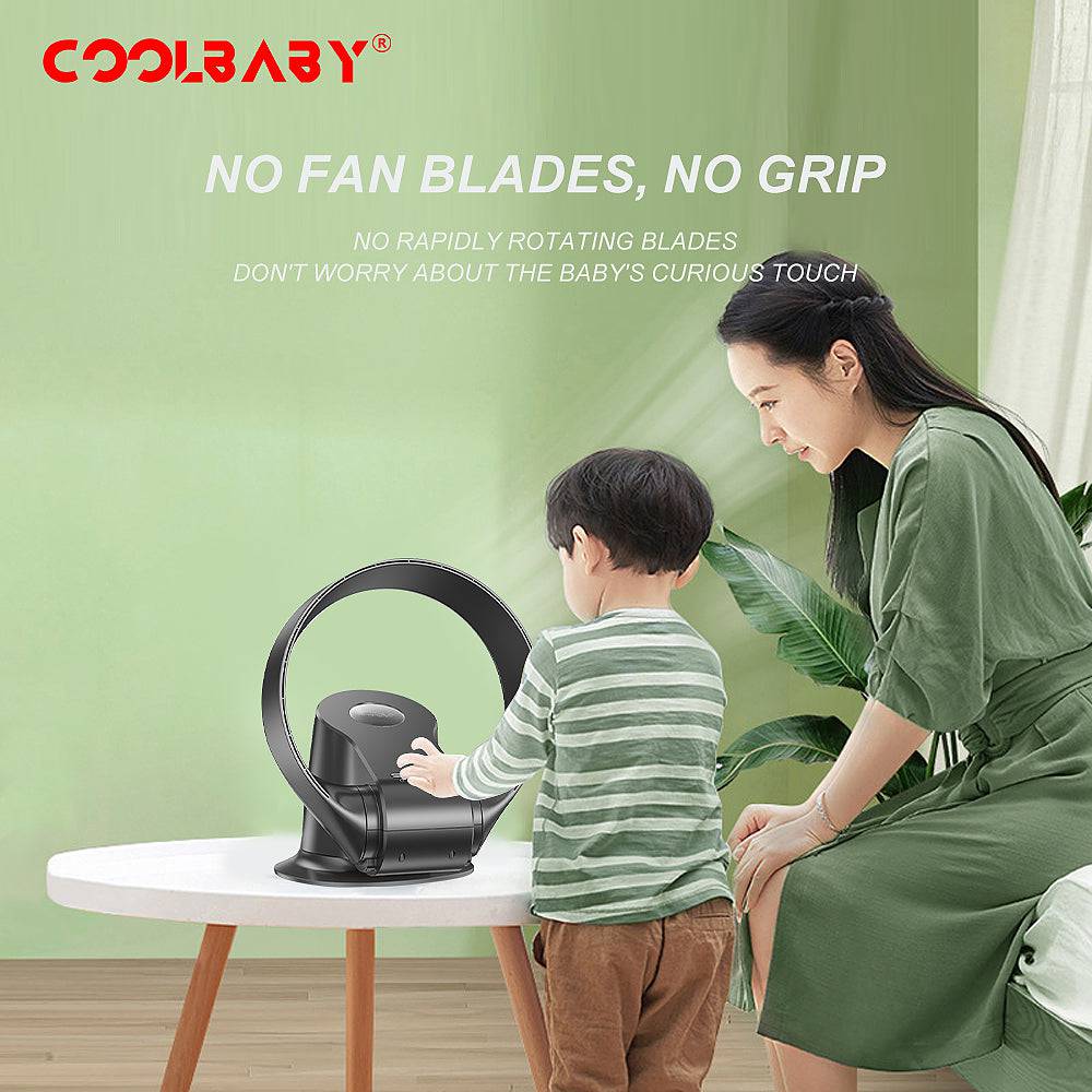 COOLBABY HQQ-FS01 Safe and Smart: Bladeless Remote-Controlled Fan - COOL BABY