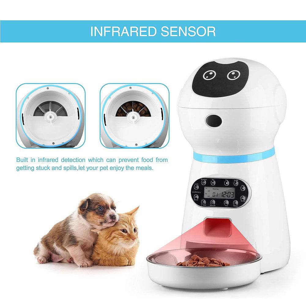 COOLBABY 3.5L Automatic Pet Feeder,Dog Cat Feeders,10s Voice Recorder,Smart Food Dispenser - COOL BABY