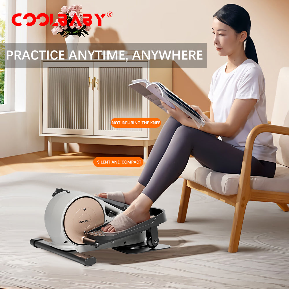 COOLBABY Under Desk Elliptical,Mini Elliptical Machines,Stair Stepper,Magnetic Ellipse Leg Exerciser for Home Office Use,LZM-TYJ - COOLBABY