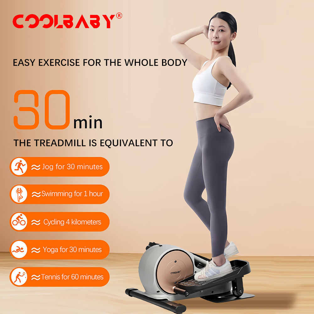 COOLBABY Under Desk Elliptical,Mini Elliptical Machines,Stair Stepper,Magnetic Ellipse Leg Exerciser for Home Office Use,LZM-TYJ - COOLBABY