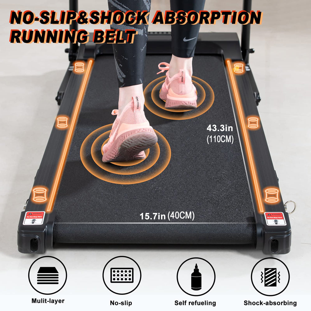 COOLBABY Folding Treadmill,1.5HP Portable Treadmill Easy Assembly Fitness Running Jogging Machine Speed 1.0-10KM/H,LZM-PBJ01 - COOLBABY