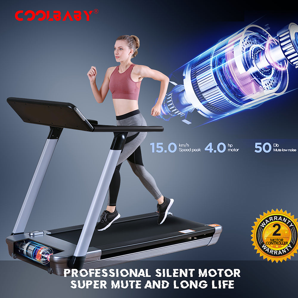 Fitness PBJ22 (4HP Peak) Motorised Treadmill for Home Use 10.1"Color Screen, With Wifi | Speed Range1-15 Km - COOLBABY