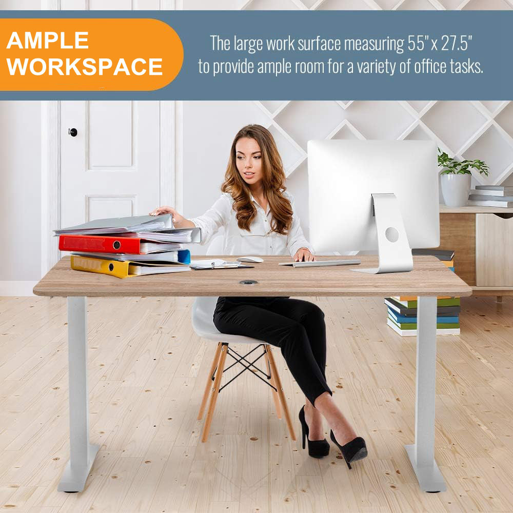 COOLBABY 55×27.5 Inch Electric Height Adjustable Standing Desk,Office Desk for Standing or Sitting,Splice Board Home Office Computer Standing Table