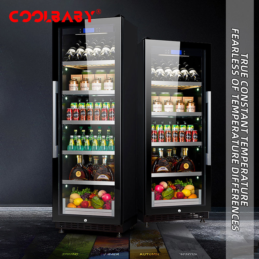 COOLBABY LZM-JG08/LZM-JG10(Double Temperature)Double Spell Wine Cabinet Ice Bar,Wine Cigar Tea Leaf Drinks Fruit Refrigerated Preservation