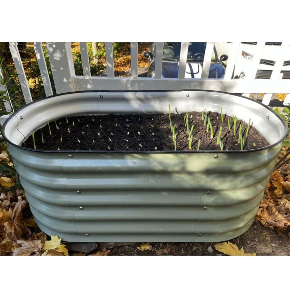 COOLBABY WQSJ014 Raised Garden Bed,Oval Metal Raised Garden Bed,Planting Bed Vegetable Box Flower Bed,Metal Planter Box for Planting,105 * 60 * 43CM - COOLBABY