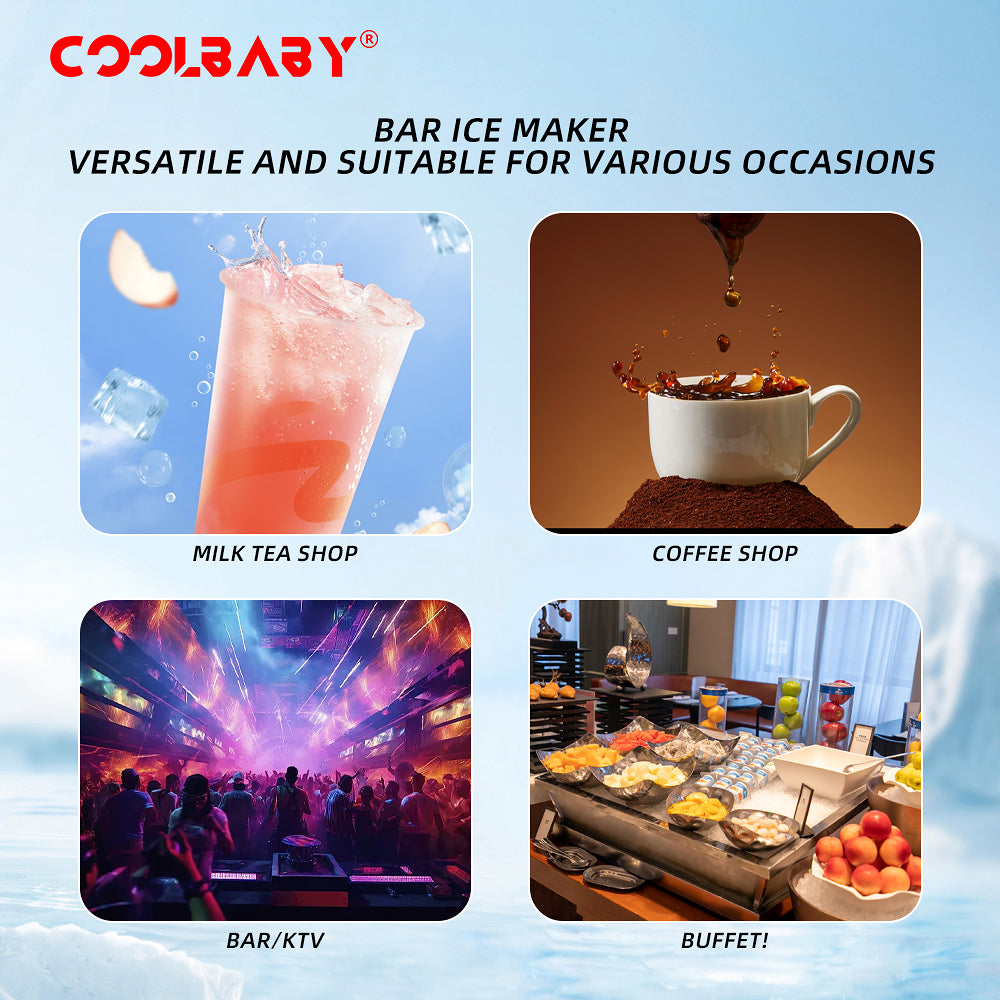 Wellcome Commercial Milk Tea Shop Hotel New Large Ice Machine 120KG Fully Automatic Small Cube Ice Making Machine - COOLBABY