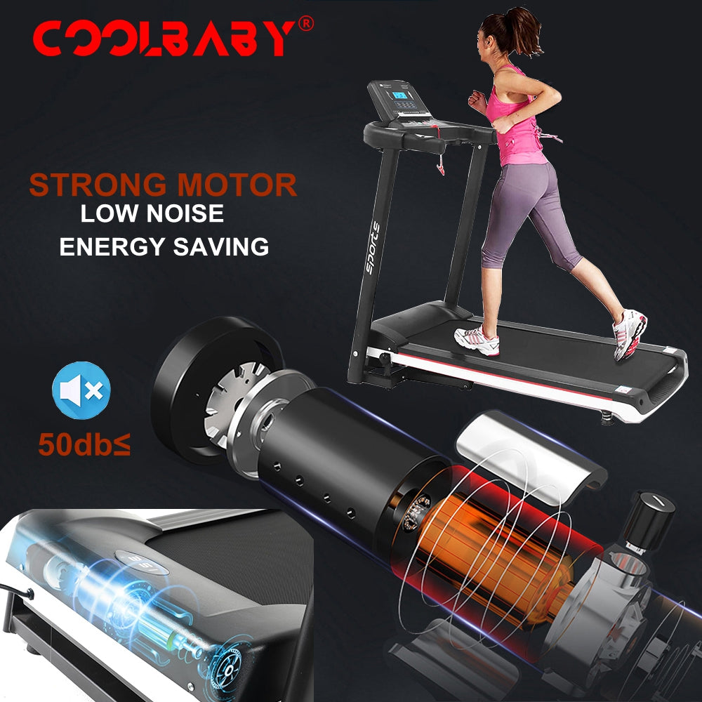 COOLBABY ZRW-PBJ01 Home Indoor Treadmill,Foldable Electric Walking Machine,2.0HP Treadmill with LCD Disply,Time,Speed,Distance,Calories - COOLBABY