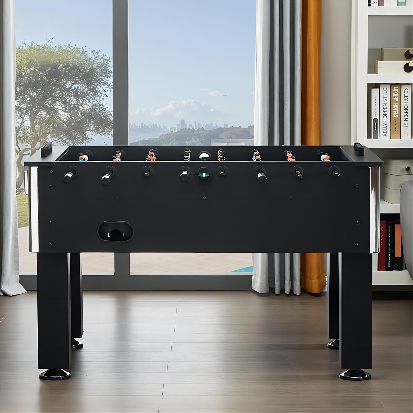 55 Inch Full Size Foosball Table Game Soccer Table for Adults - Perfect for Home, Office or Game Room - Black