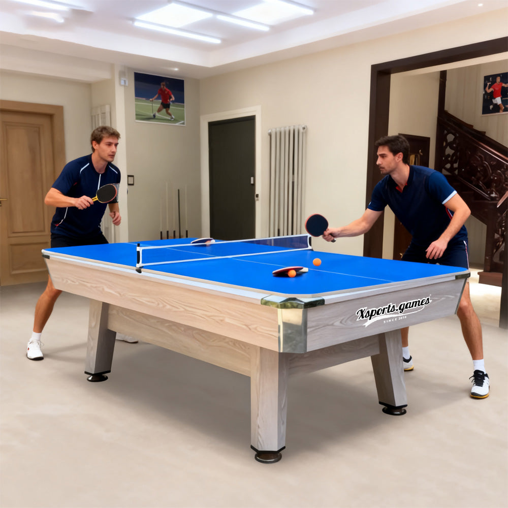 8 FT Pool Tables Billiards for Indoor Home Use, Billiards/Table Tennis/Dining Table Multi-functional 3 in 1, High Density Board Billiard Table