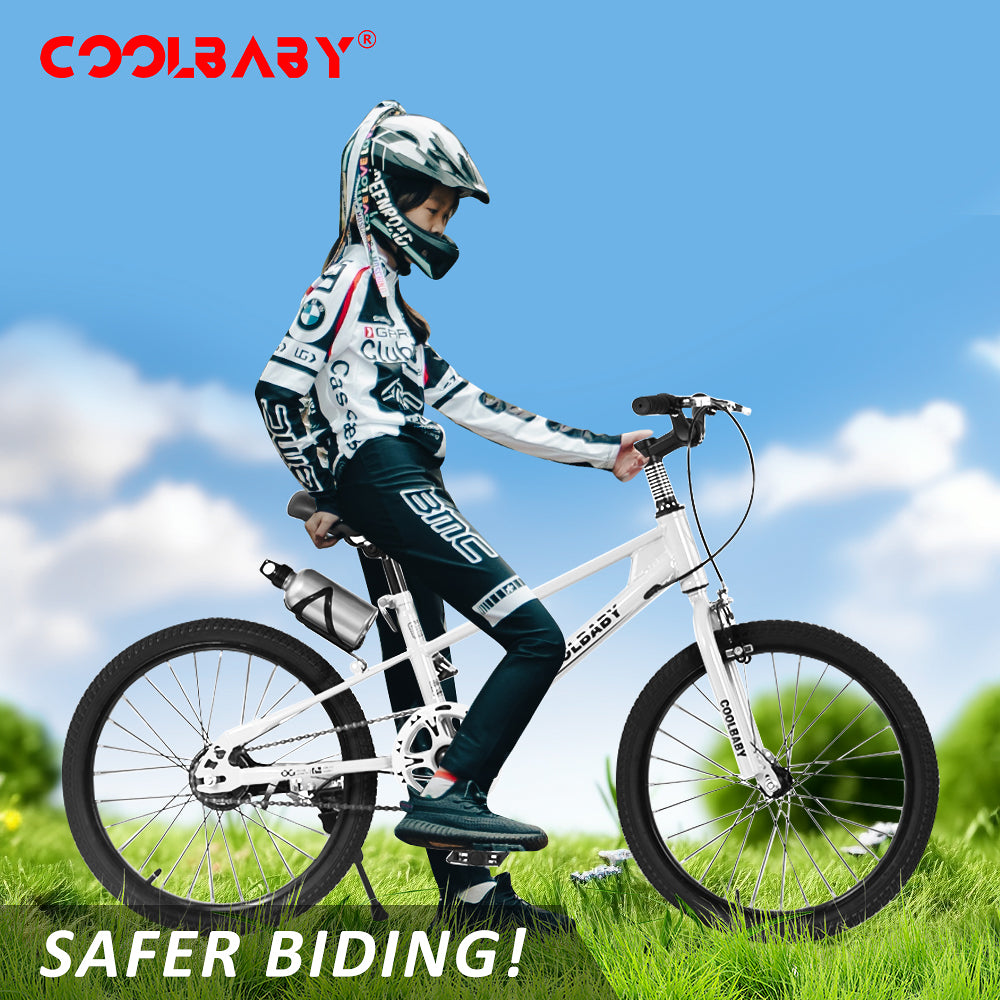 COOLBABY High carbon steel frame adjustable height double brake mountain bike for teenagers - COOLBABY