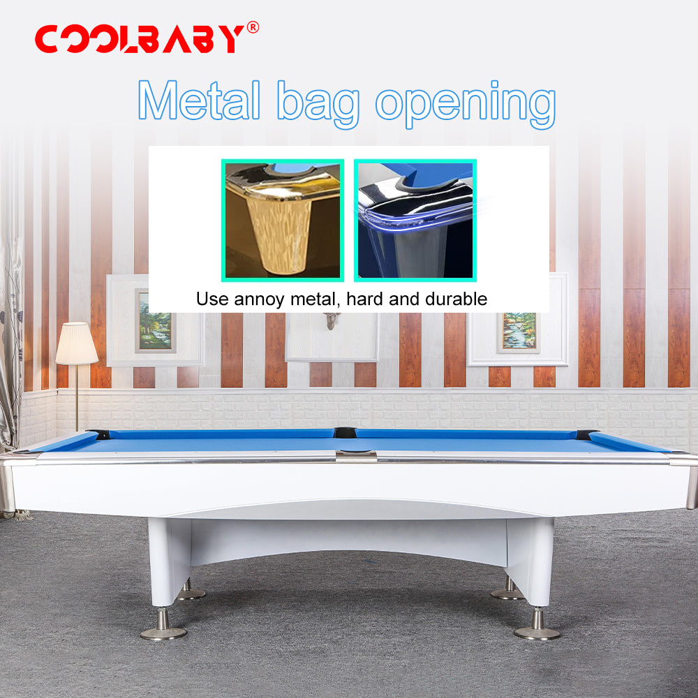 COOLBABY Indoor Luxury Pool Billiards Table 9ft Slate Club Pool Tables Professional Snooker & Billiard Table for Club Use