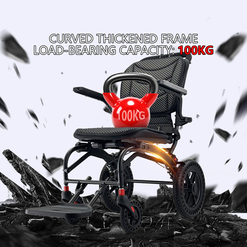 Ergonomic Manual Wheelchair Foldable Lightweight Wheelchair with Pull Rod for Elderly 9KG Aluminum Alloy Travel Wheelchair