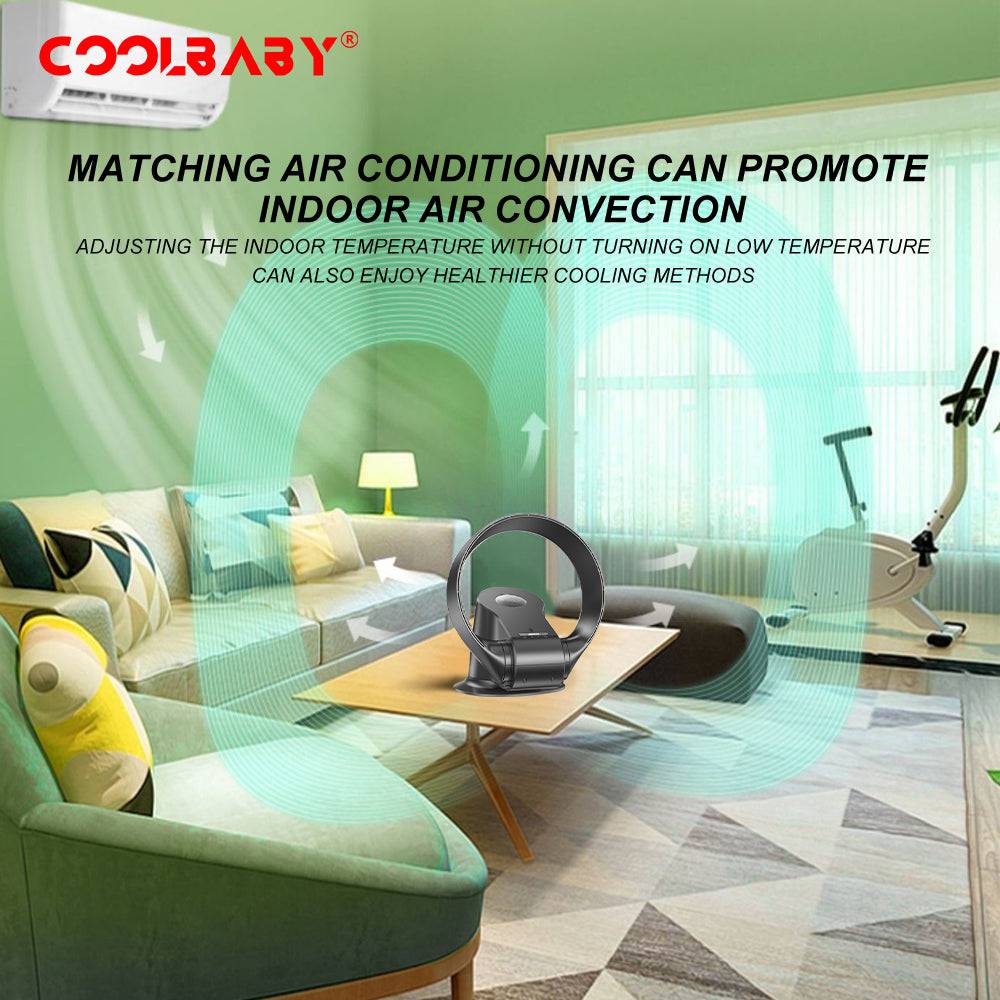 COOLBABY HQQ-FS01 Safe and Smart: Bladeless Remote-Controlled Fan - COOL BABY