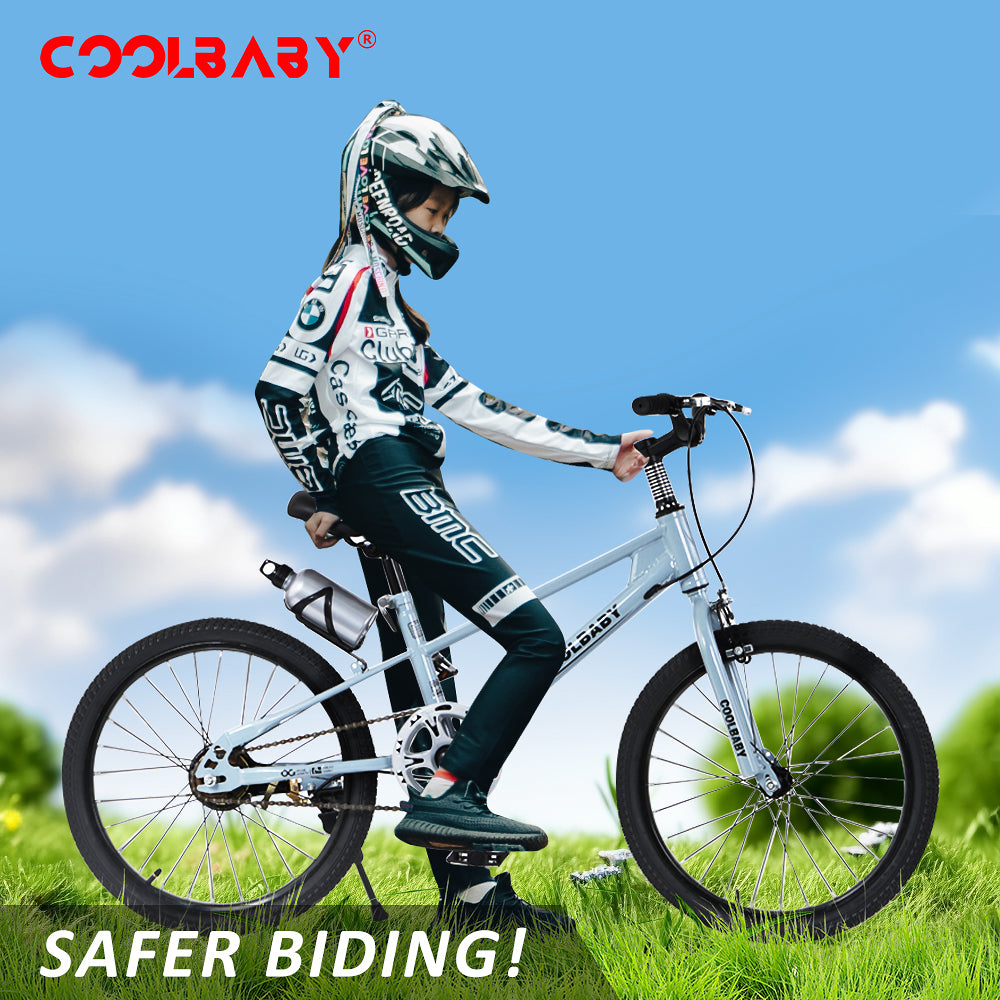 COOLBABY High carbon steel frame adjustable height double brake mountain bike for teenagers - COOLBABY