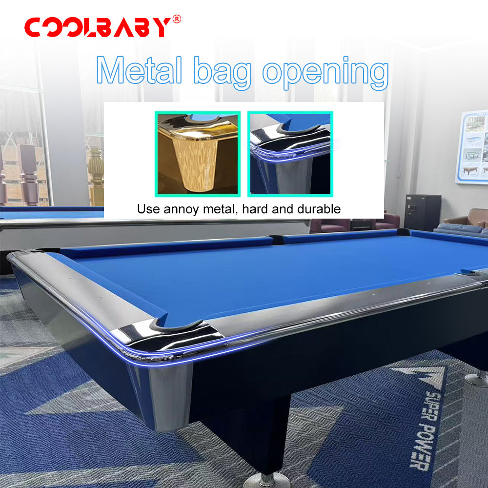 COOLBABY Indoor Luxury Pool Billiards Table 9ft Slate Club Pool Tables Professional Snooker & Billiard Table for Club Use