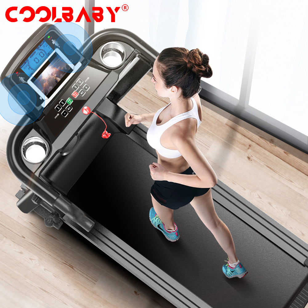 COOLBABY ZRW-PBJ01 Home Indoor Treadmill,Foldable Electric Walking Machine,2.0HP Treadmill with LCD Disply,Time,Speed,Distance,Calories - COOLBABY