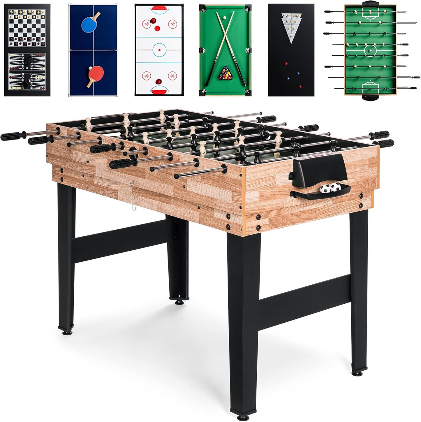 2x4ft 10-in-1 Multi-function Combo Game Table Set Foosball Table for Home, Game Room - COOLBABY