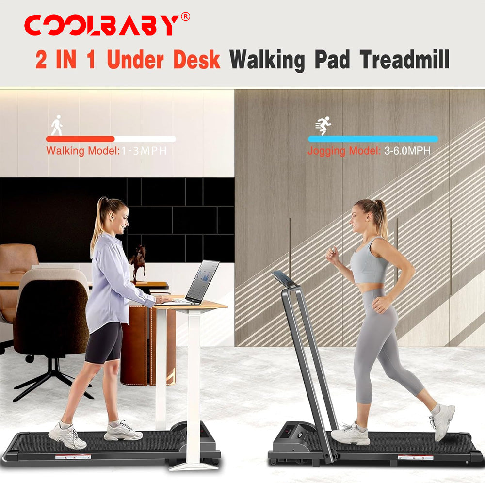 COOLBABY Walking Pad, Walking Treadmill, Folding Under Table - COOLBABY