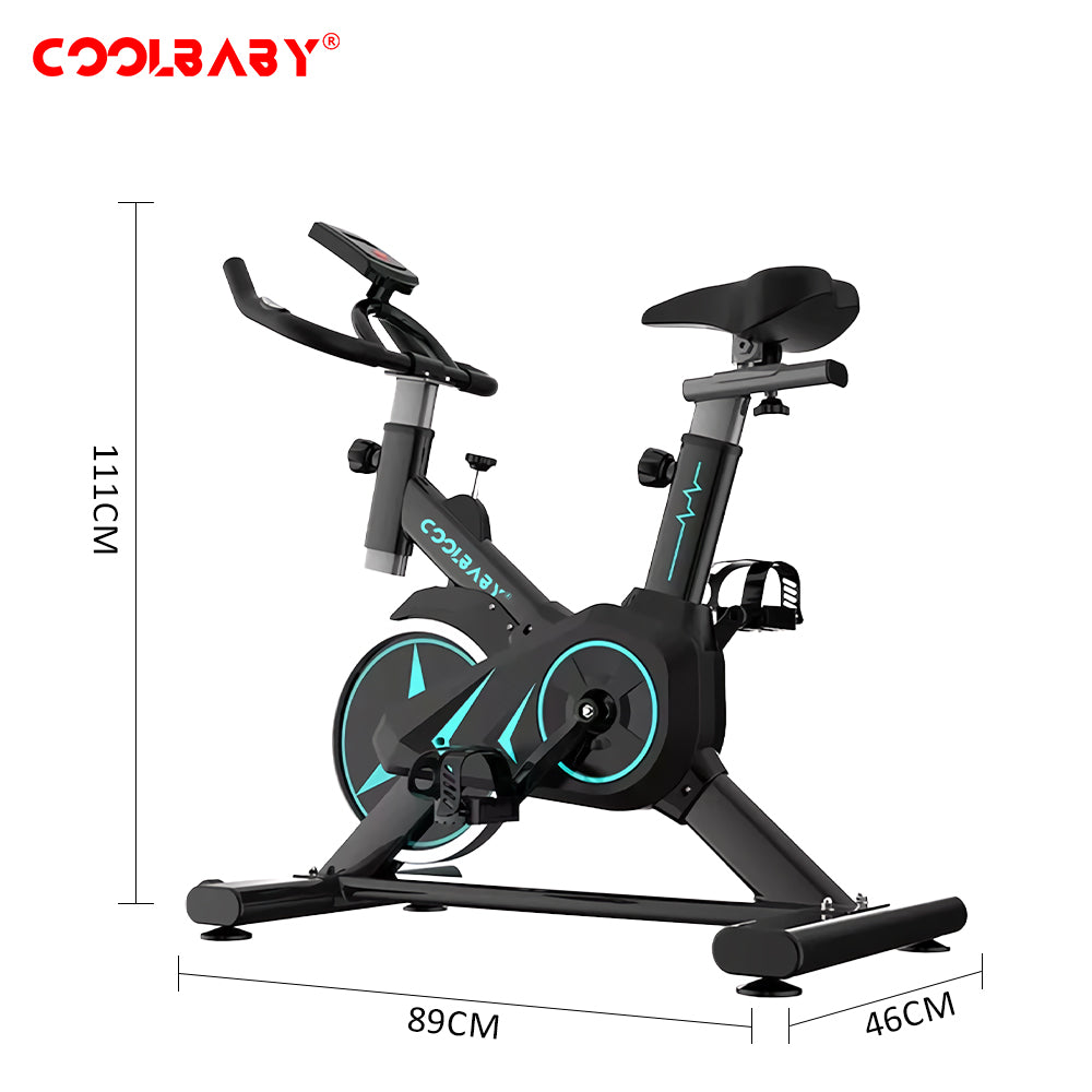 COOLBABY Indoor Cycling Bike - Magnetic Resistance, with Phone Holder, Heart Rate Monitor, Exercise Bike Cycle Stationary Bikes - COOLBABY